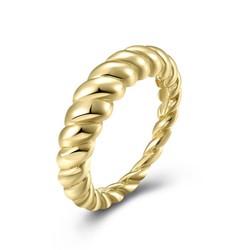 Anillo cuerda baño de oro