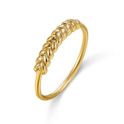 Anillo trenza baño de oro