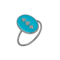 Anillo Óvalo Turquesa Plata de Ley