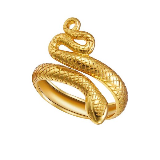 Anillo Serpiente Baño de Oro