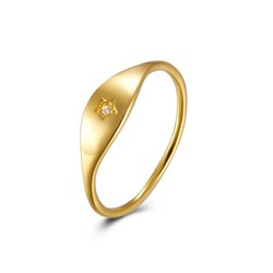 Anillo Estrella Circonita pequeño Baño de Oro