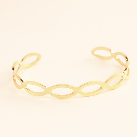 Brazalete Círculos Acero Dorado