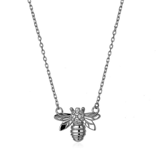 Collar Abeja Circonita Plata de Ley