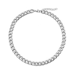 Collar Choker Eslabón Acero Plateado