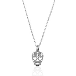 Collar Calavera Plata de Ley