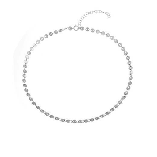 Collar Choker Chapas 4mm Plata de Ley