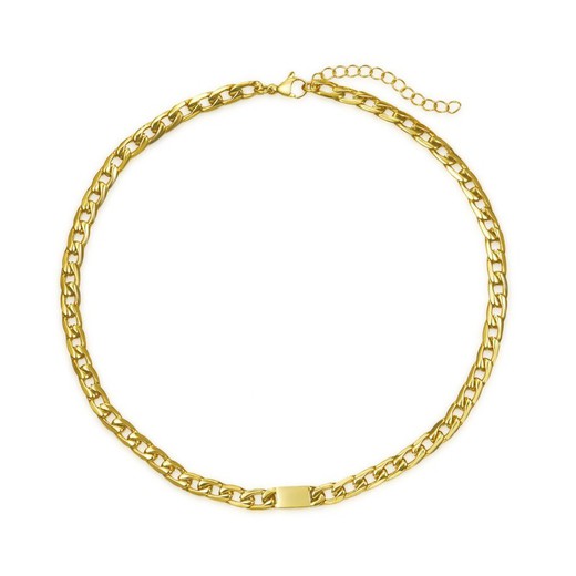 Collar Choker Eslabón Acero Dorado