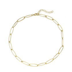 Collar Eslabón Acero Dorado