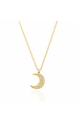 Collar Luna Circonita Oro