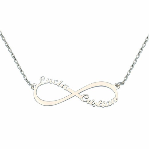 Collar Nombre Infinito Oro Blanco 18 Quilates