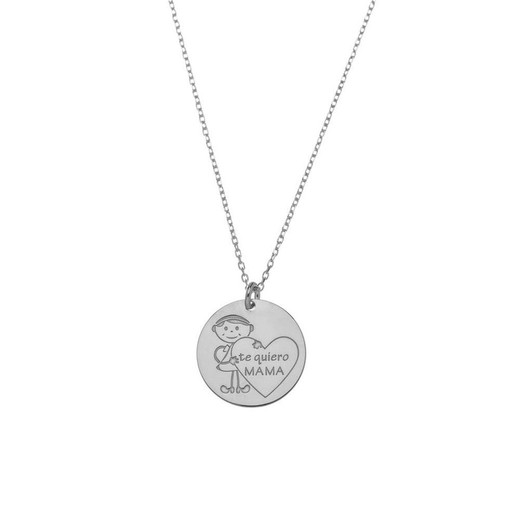 Collar Placa Mama Plata de Ley