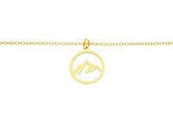 Collar silueta de montaña baño de oro 15mm