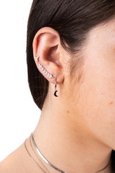 Pendientes Cola Ballena plata y Circonita blanca