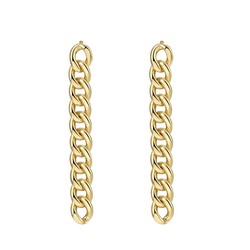 Pendientes Eslabón Barbada Baño de Oro