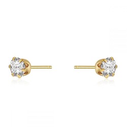 Pendientes piedra circonita 5mm oro