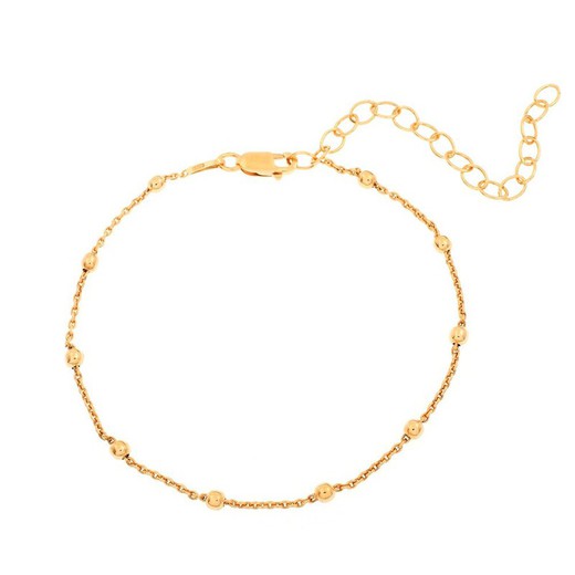 Pulsera bolitas baño de oro