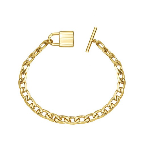 Pulsera Candado Acero Dorado