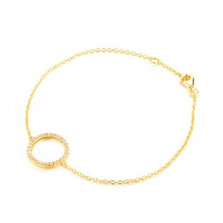 Pulsera Círculo Circonita Baño de Oro