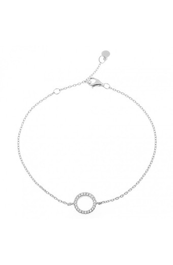 Pulsera Círculo Circonita Plata De Ley