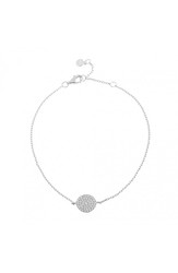 Pulsera Círculo Lleno Circonita Plata