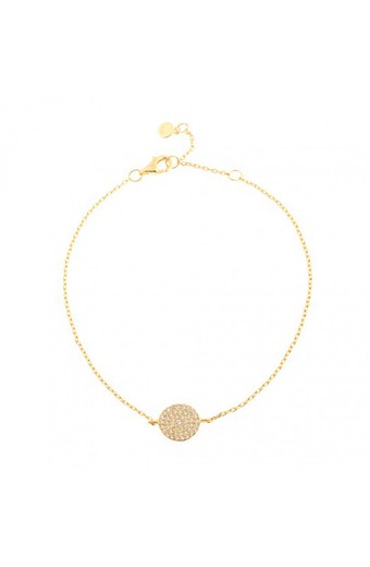 Pulsera Círculo Lleno Circonita Oro