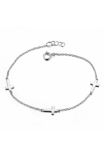 Pulsera Cruces Plata de Ley