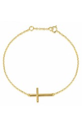 Pulsera Cruz Baño de Oro