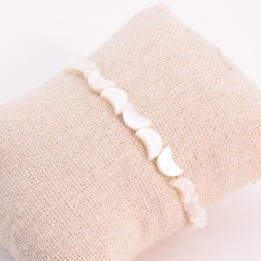 Pulsera Lunas Blancas Acero