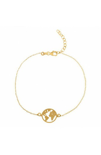 Pulsera Mundo Baño de Oro