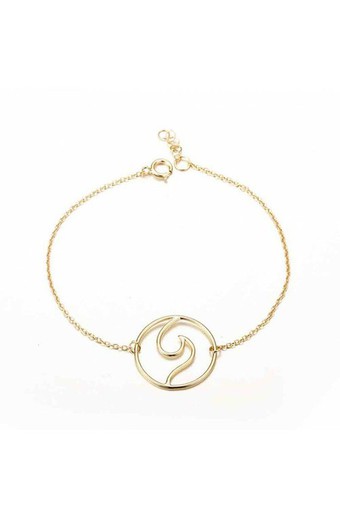 Pulsera Ola baño de oro 20mm