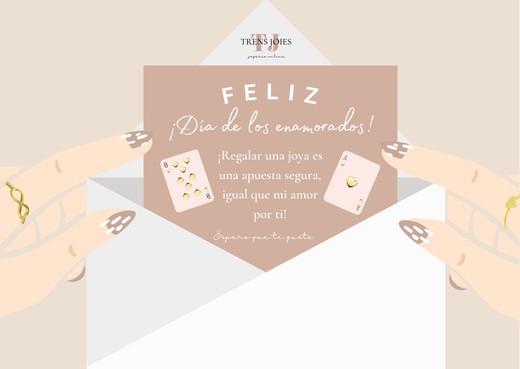 Tarjeta San Valentín personalizable "Regalar una joya es una apuesta segura, igual que mi amor por ti"