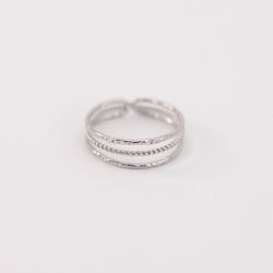 Anillo Triple Acero Plateado
