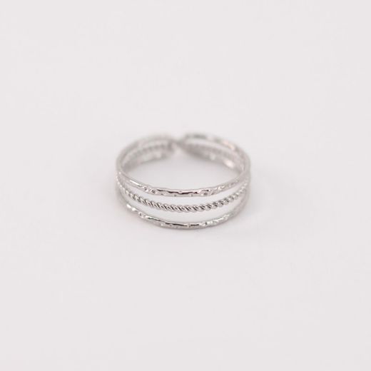 Anillo Triple Acero Plateado
