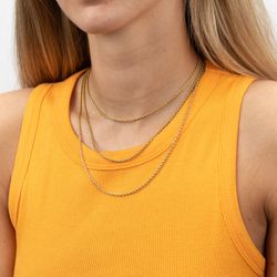 Cadena cordón trenzado Acero dorado