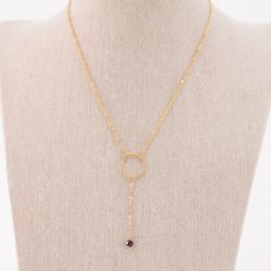 Collar Cadena y Aro Acero Dorado