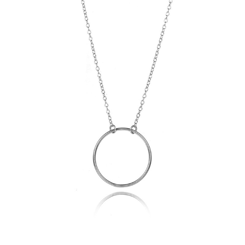 Joya collar de plata de primera ley 925 forma de círculo para mujer — Trens Joies