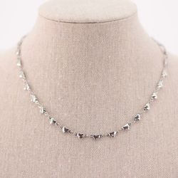 Collar Corazones Acero Plateado