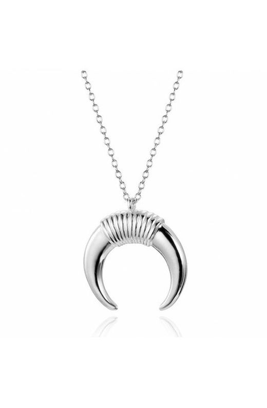 Collar Magnus en forma de cuerno invertido plata de ley 22mm