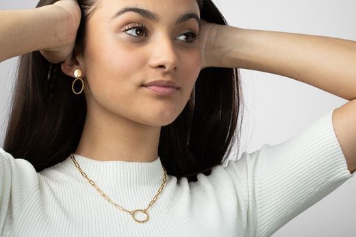 Pack Círculo Trenzado Acero Dorado