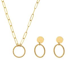 Pack Círculo Trenzado Acero Dorado