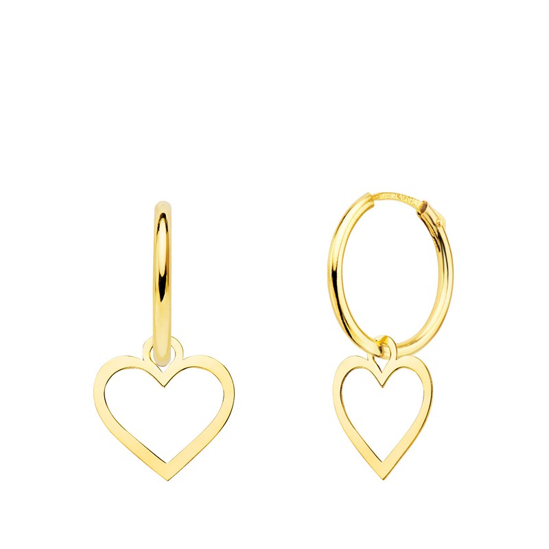 Gm039Rg Pendientes de aro chapados en oro de 18 K con circonitas marca Gemini ideales como regalo de San Valentín 