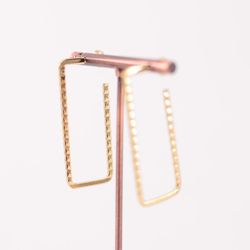 Pendientes Aro Rectángulo Acero Inoxidable Dorado