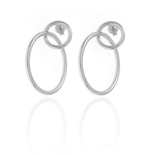 Pendientes Doble Aro Grandes Plata